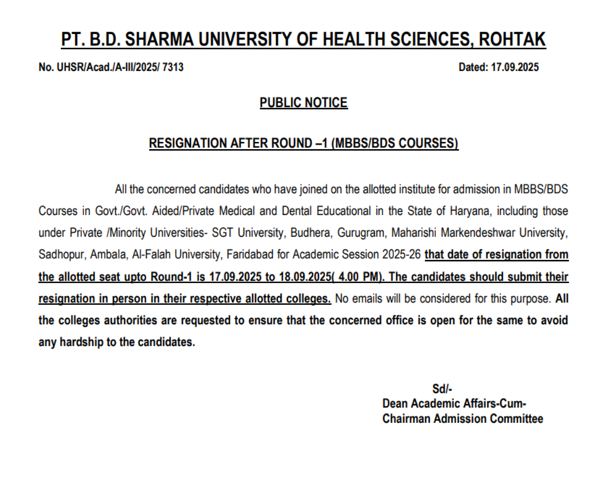 Haryana Latest Update 2025- Resignation After R1