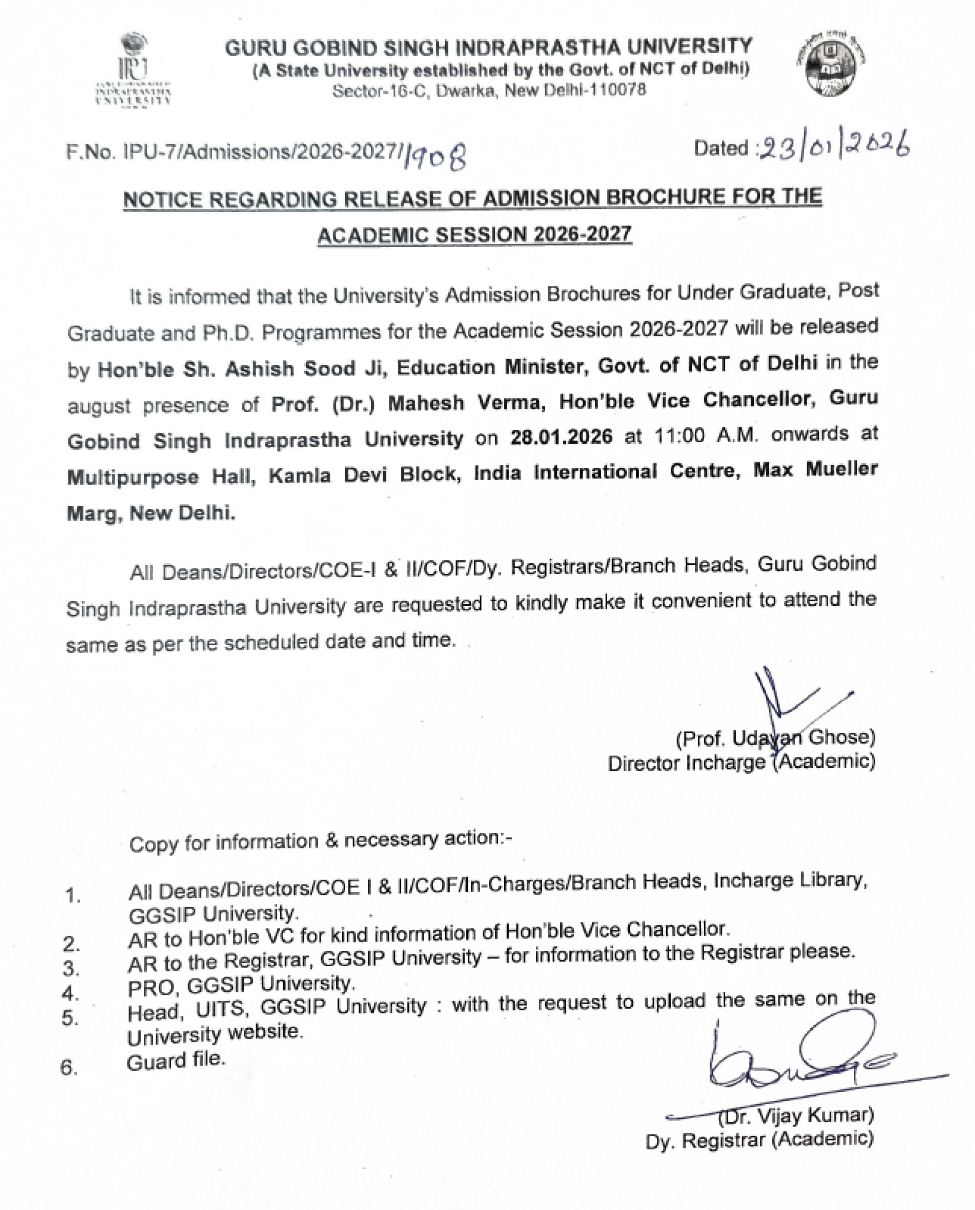 IPU MBBS COUNSELLING LATEST UPDATE 2026- RELEASE OF ADMISSION BROCHURE