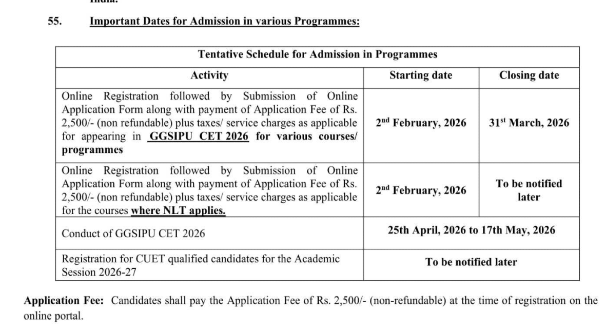 IPU-PG COUNSELLING LATEST UPDATE 2026- REGISTRATION DATES