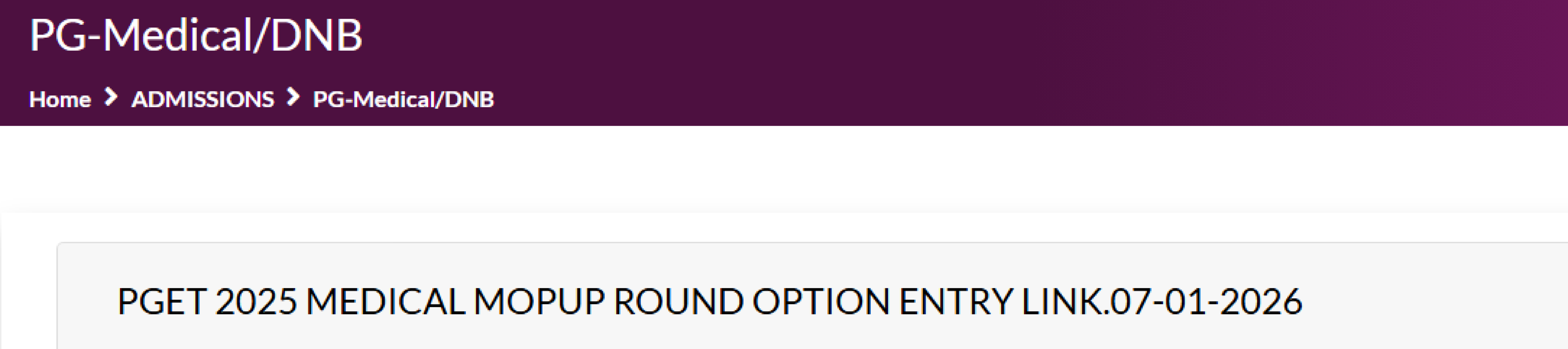 KARNATAKA PG COUNSELLING LATEST UPDATE 2025- OPTION ENTRY ROUND 3 STARTED 