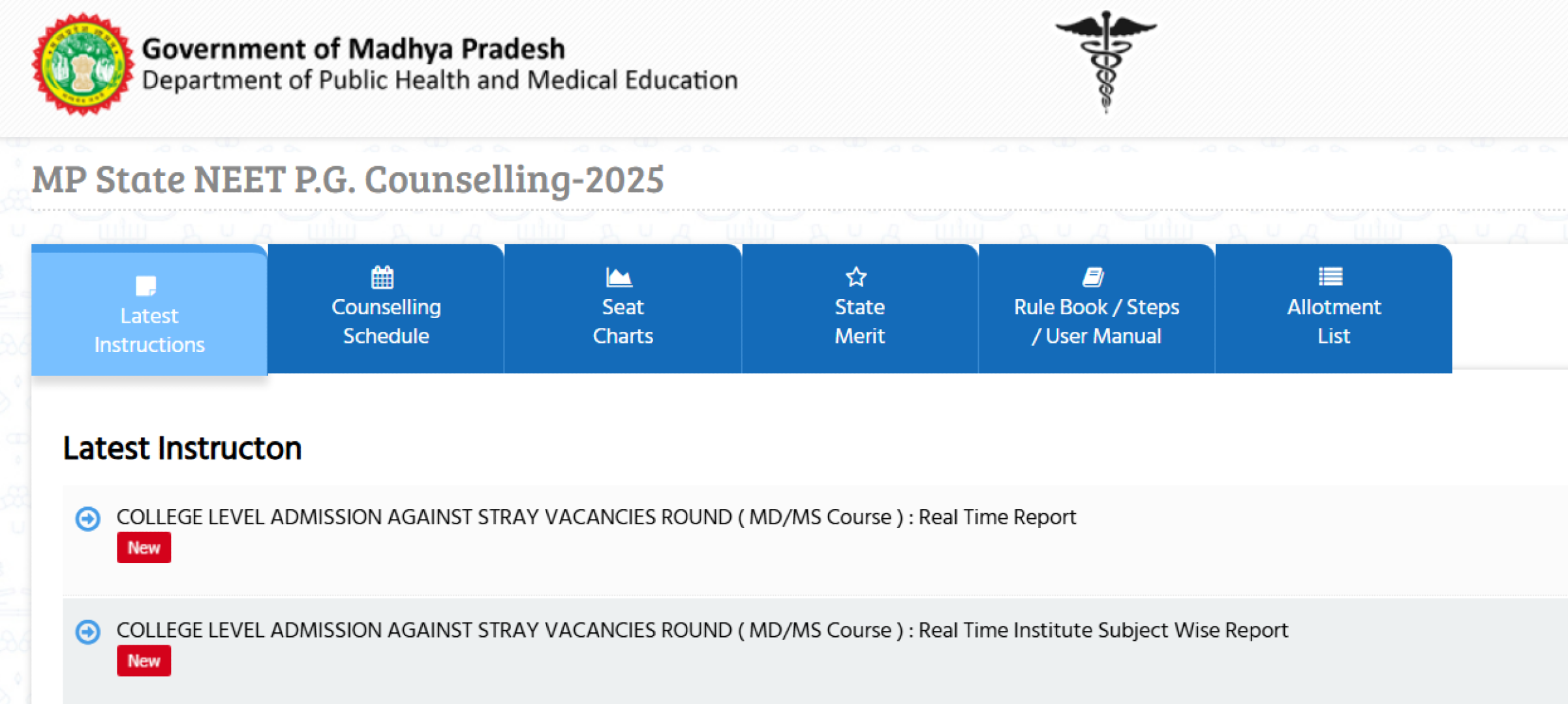 MP PG COUNSELLING LATEST UPDATE 2025- REAL TIME REPORT ROUND4 AVAILABLE
