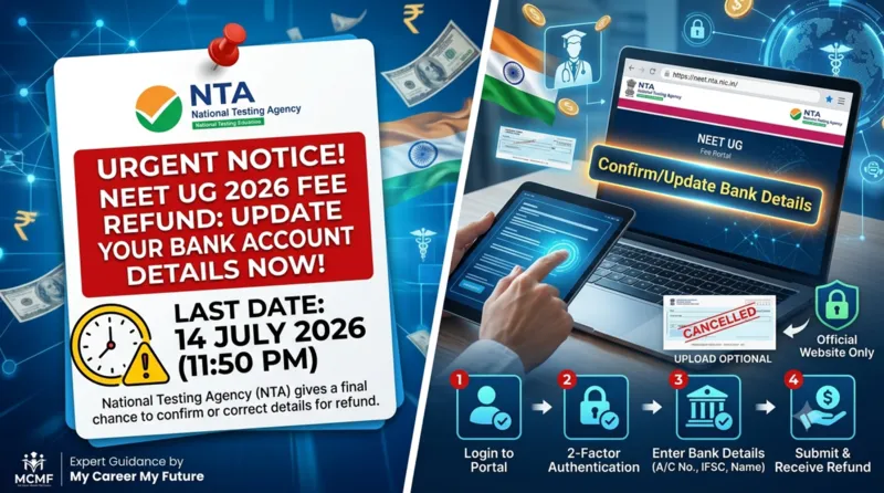 NEET UG 2026 Fee Refund: NTA Gives Another Chance to Update Bank Account Details