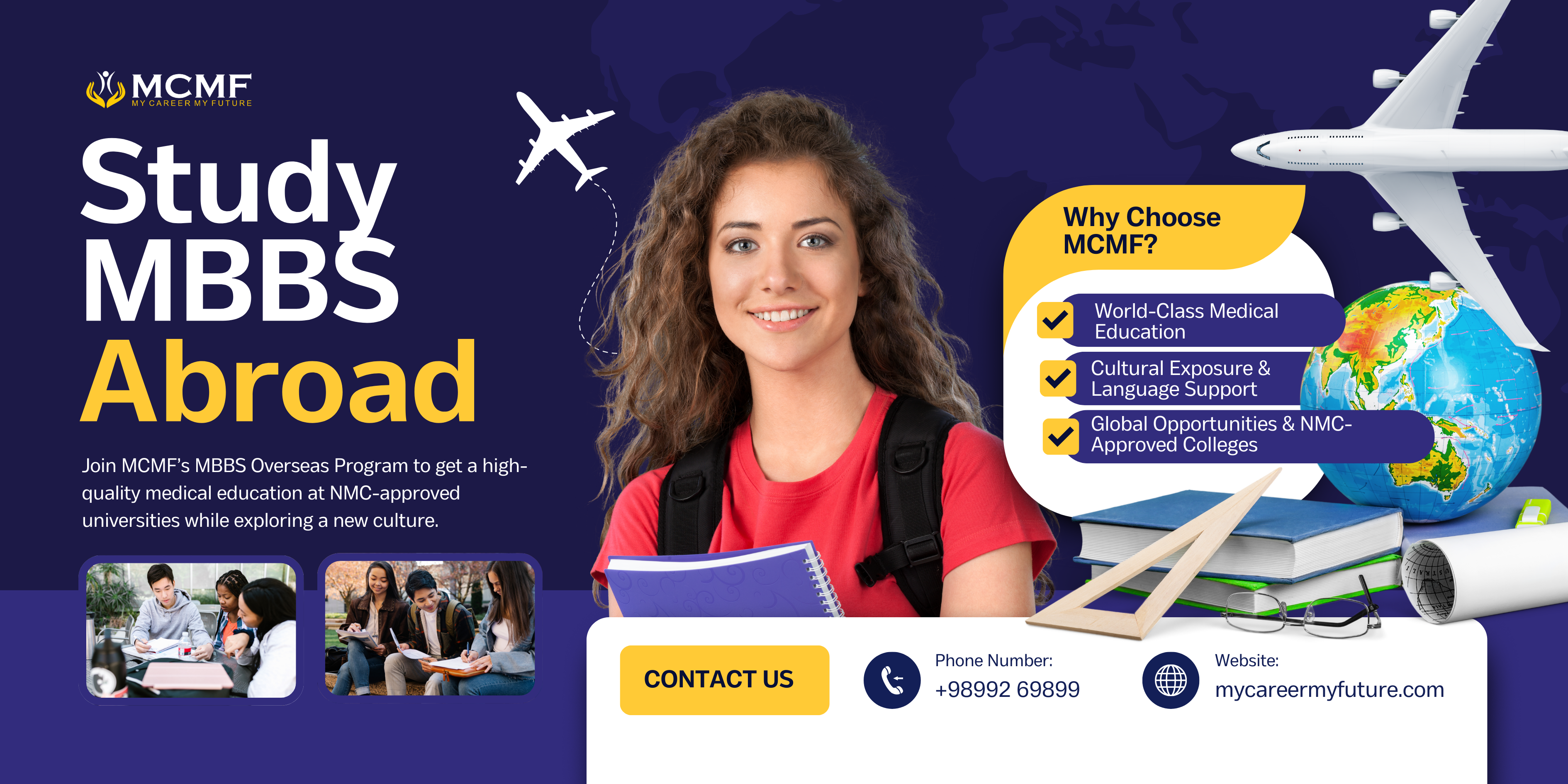 Study MBBS Abroad with MCMF – Get admission in NMC-approved medical universities abroad. Expert MBBS counseling for Indian students.