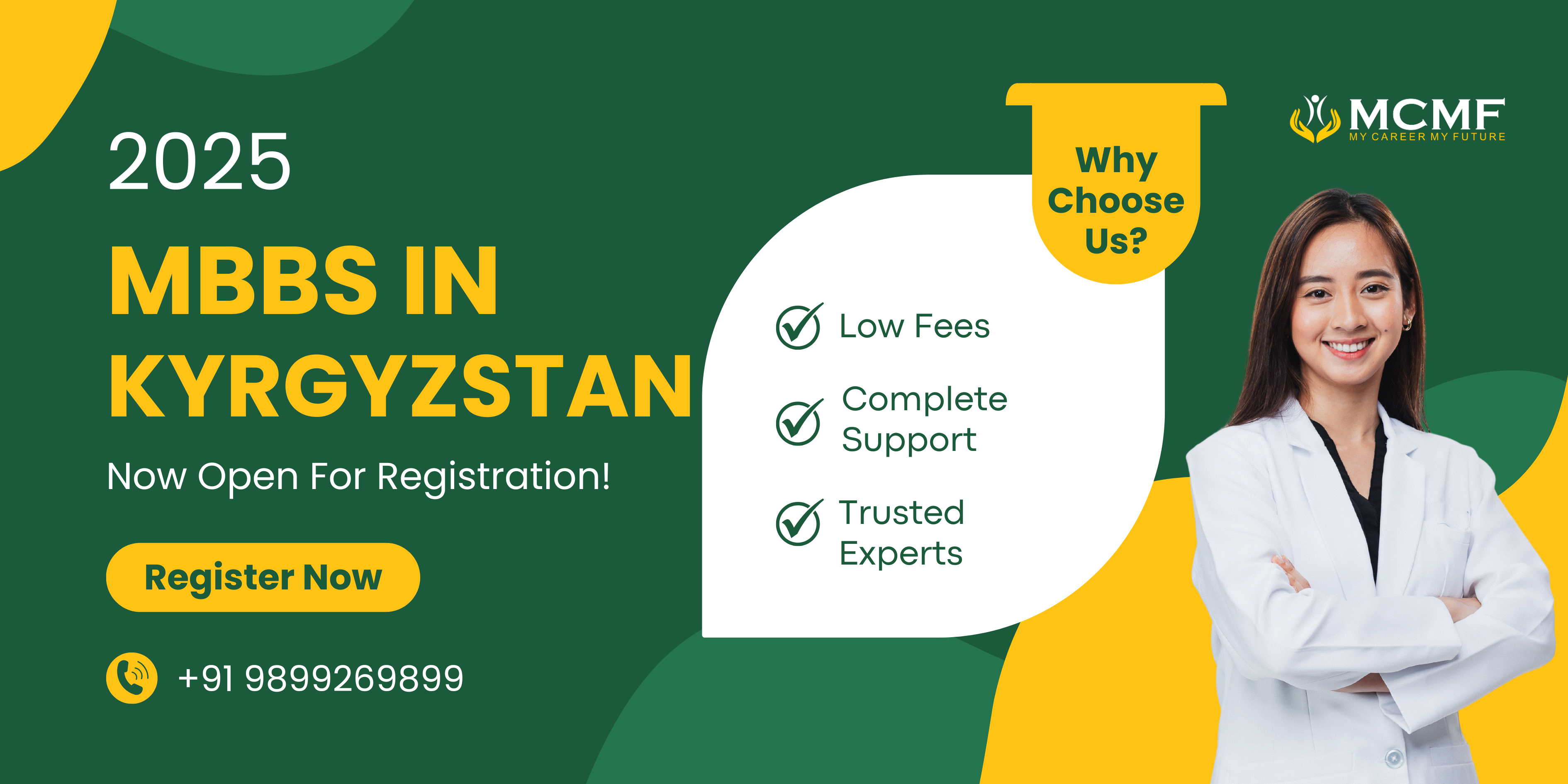 "MBBS in Kyrgyzstan for Indian students – Study at NMC-approved universities with low fees, English-medium programs, and full support from MCMF.