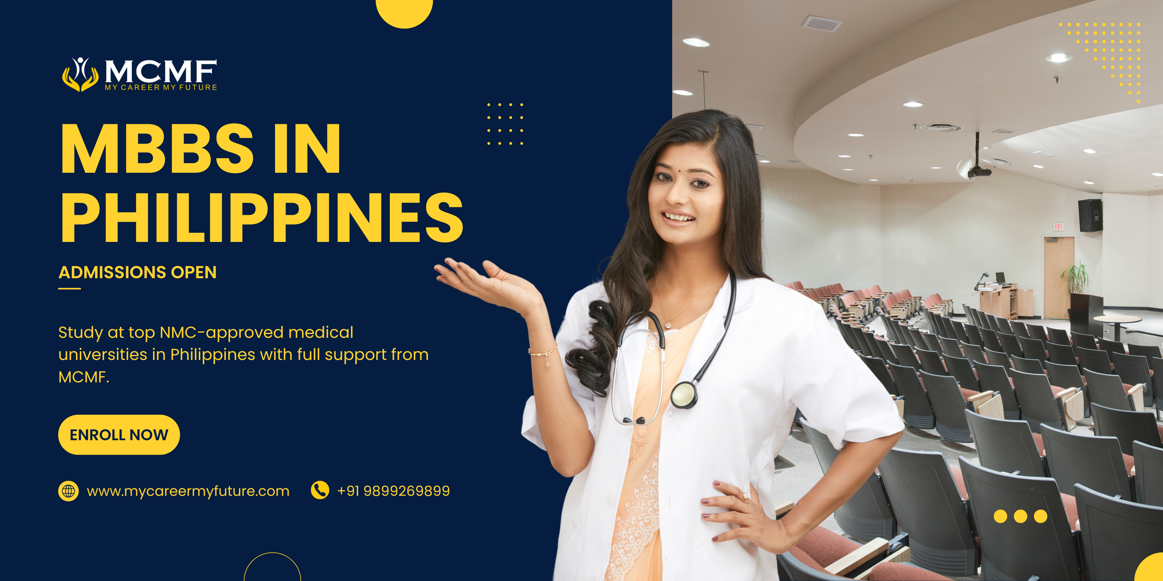 MBBS in Philippines for Indian students – NMC-approved universities, English-medium education, full admission and visa support by MCMF.
