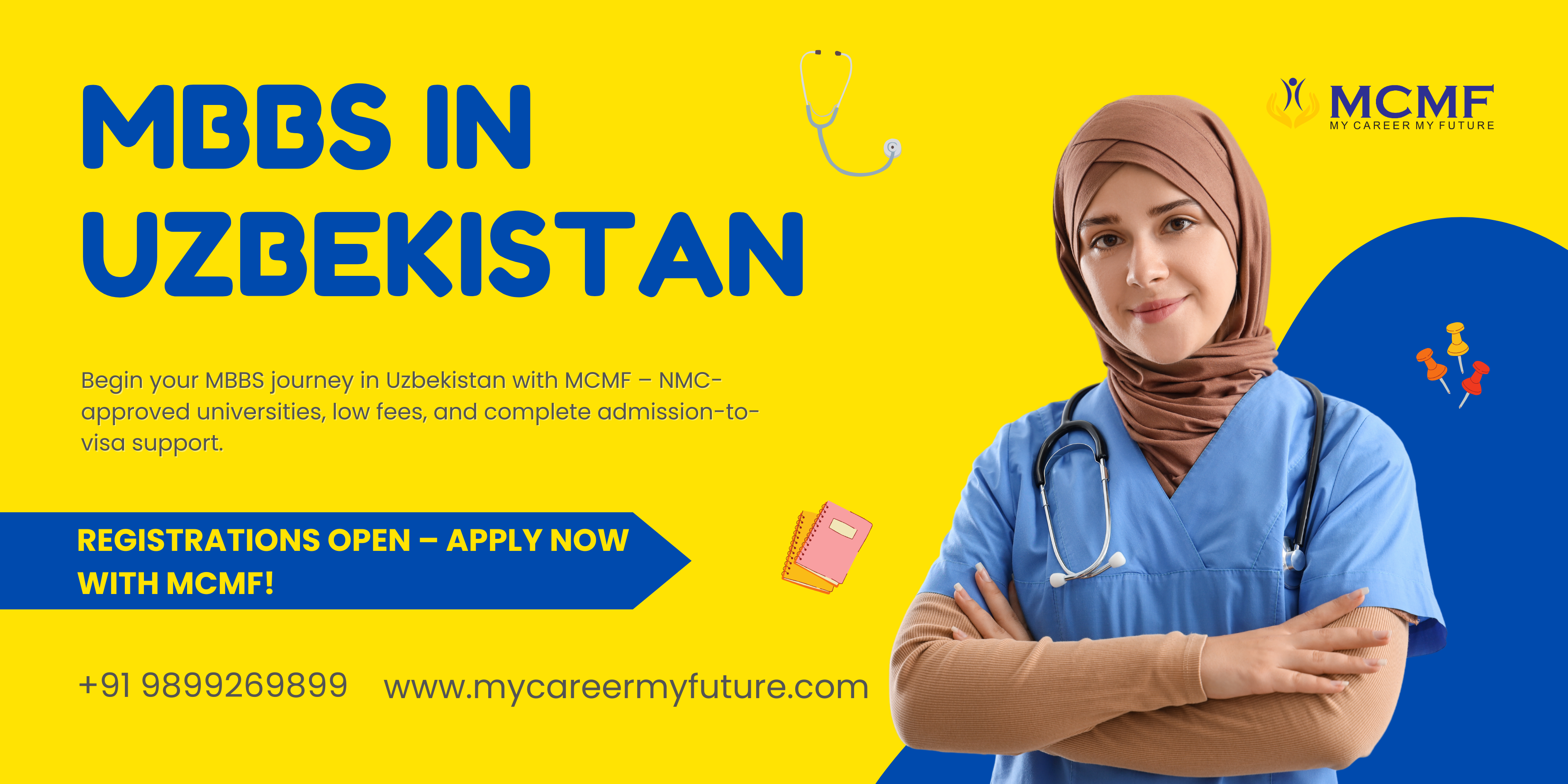 MBBS in Uzbekistan for Indian students – Study at NMC-approved universities with MCMF’s complete admission, visa, and travel support.